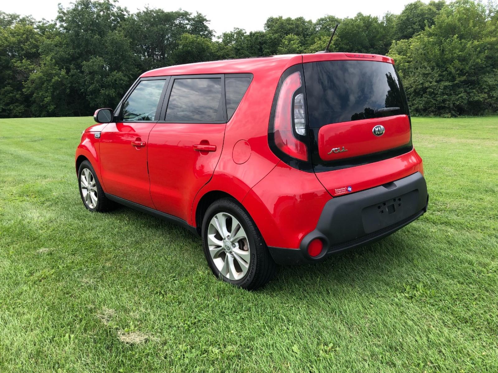 2014 Lipstick Red Kia Soul + (KNDJP3A55E7) with an 2.0L L4 DOHC 16V engine, 6-Speed Automatic transmission, located at 1800 South Ihm Blvd, Freeport, IL, 61032, (815) 232-5543, 42.278645, -89.607994 - Soul + 4D Wagon - Photo #1